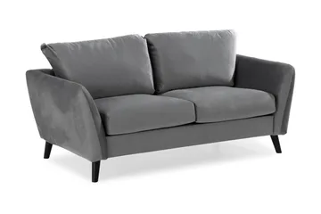 Trend Soffgrupp 3-sits + 2-sits Soffa + Fåtölj + Fotpall i Sammet - Ljusgrå - Möbler - Vardagsrum - Soffgrupper