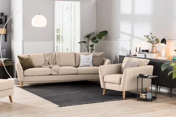 Trend Soffgrupp 3-sits + 2-sits Tygsoffa - Beige - Möbler - Vardagsrum - Soffgrupper