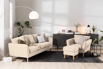 Trend Soffgrupp 3-sits + 2-sits Tygsoffa - Beige - Möbler - Vardagsrum - Soffgrupper