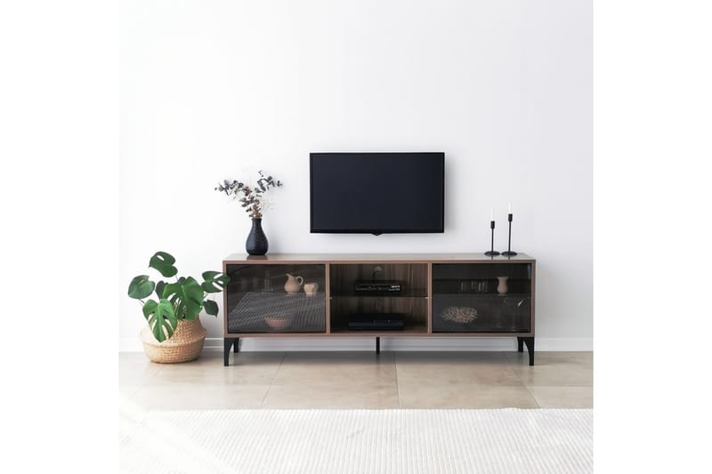 OLYMPOS Tv-bänk 160x35 cm Brun - Tv-bänkar