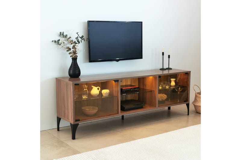 OLYMPOS Tv-bänk 160x35 cm Brun - Tv-bänkar