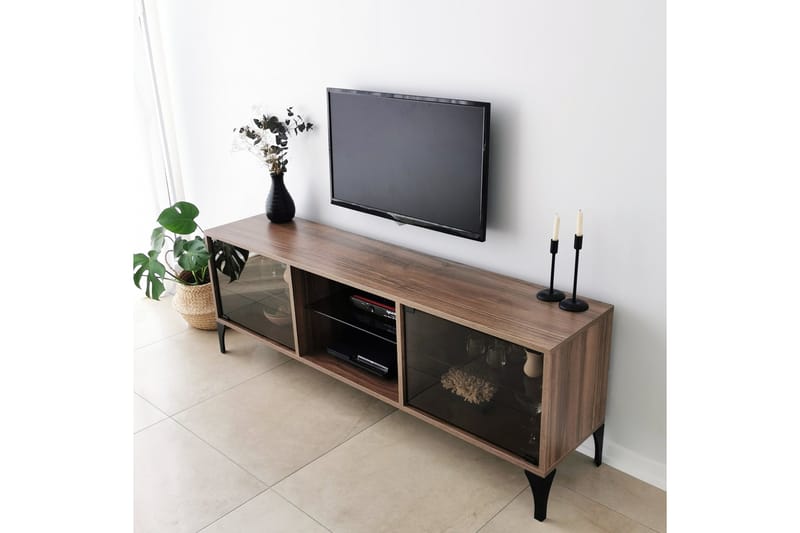 OLYMPOS Tv-bänk 160x35 cm Brun - Tv-bänkar