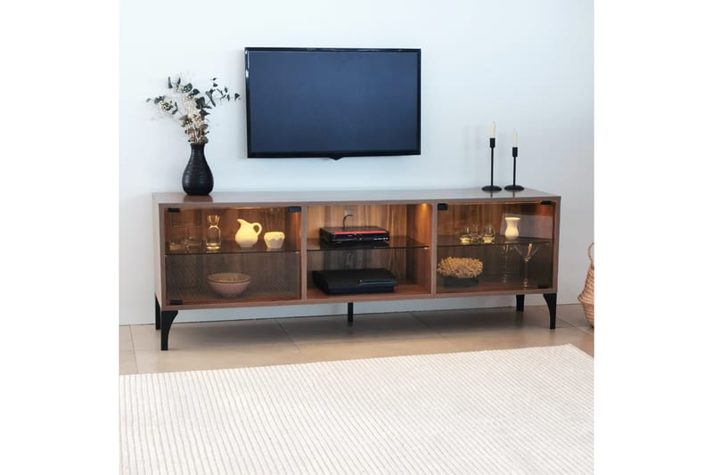 OLYMPOS Tv-bänk 160x35 cm Brun - Tv-bänkar