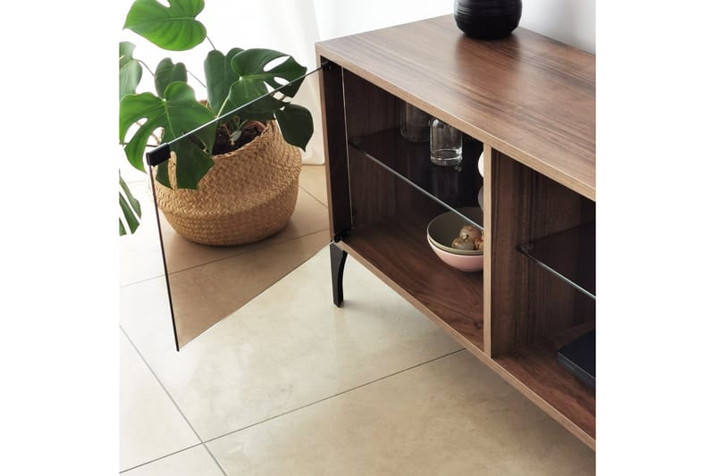 OLYMPOS Tv-bänk 160x35 cm Brun - Tv-bänkar