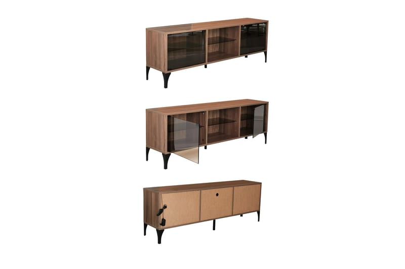 OLYMPOS Tv-bänk 160x35 cm Brun - Tv-bänkar