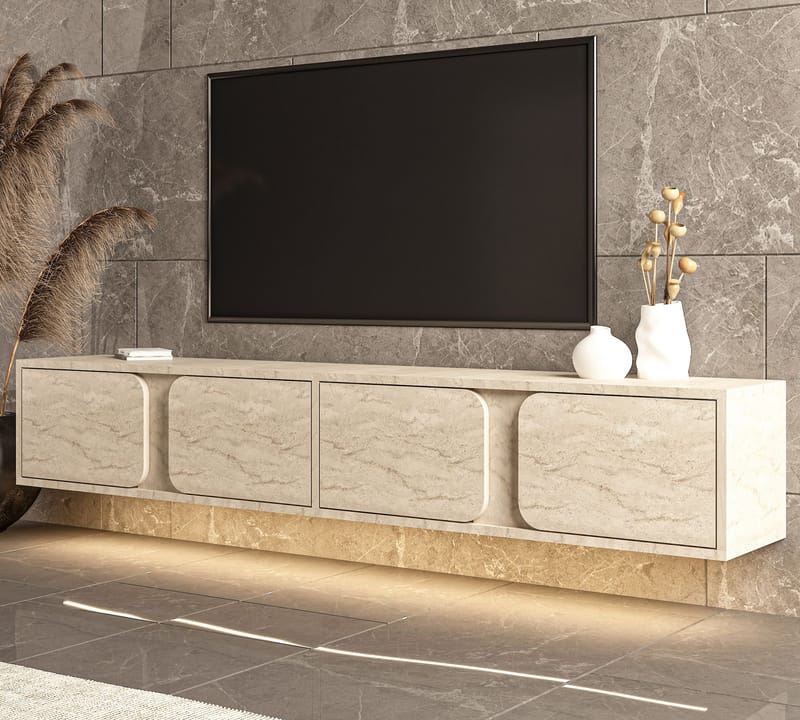 Adilen TV-bänk 180x30x30 cm - Travertin - Möbler - Vardagsrum - Tv-möbler & mediamöbler - Tv-bänkar