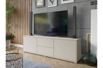 Agawal Golvstående Tv Bänk 141 cm med Förvaring i Målat Trä - Beige - Möbler - Vardagsrum - Tv-möbler & mediamöbler - Tv-bänkar