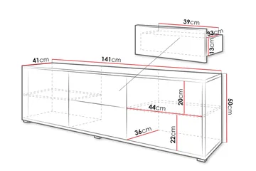 Agawal Tv-bänk 141 cm - Beige - Möbler - Vardagsrum - Tv-möbler & mediamöbler - Tv-bänkar