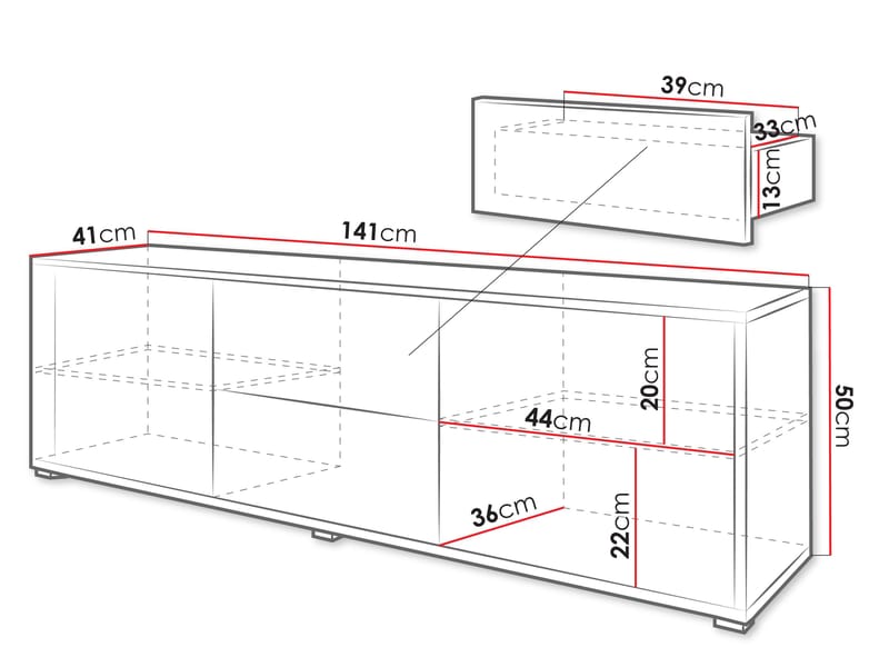 Agawal Tv-bänk 141 cm - Brun - Möbler - Vardagsrum - Tv-möbler & mediamöbler - Tv-bänkar