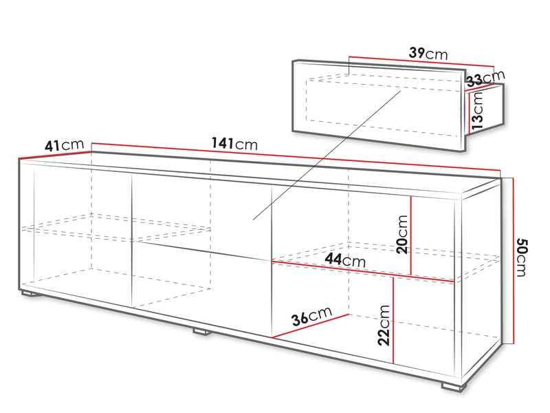 Agawal Tv-bänk 141 cm - Brun - Möbler - Vardagsrum - Tv-möbler & mediamöbler - Tv-bänkar