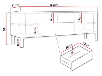 Aggarwal Golvstående Tv Bänk 160 cm med Förvaring i Mörkt Trä - Beige - Möbler - Vardagsrum - Tv-möbler & mediamöbler - Tv-bänkar
