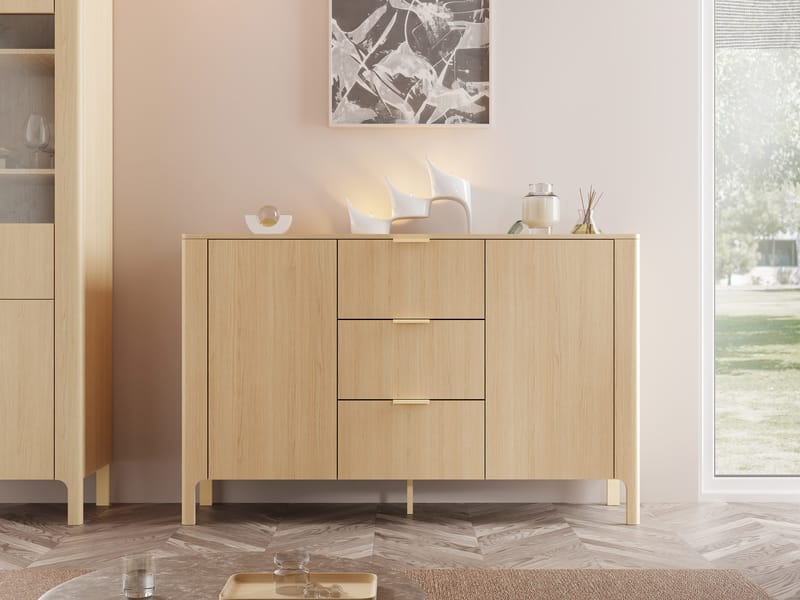 Aggarwal Skänk 154 cm i Mörkt Trä - Beige - Förvaring - Förvaringsmöbler - Skänkar & sideboards