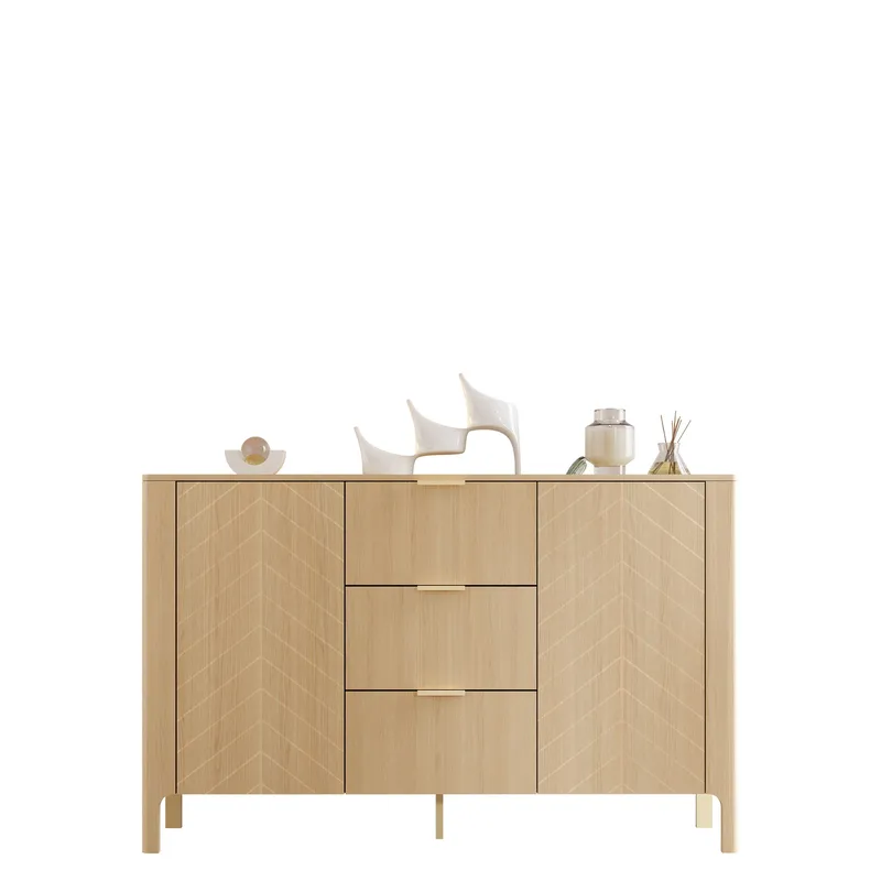 Aggarwal Skänk 154 cm i Mörkt Trä, Beige