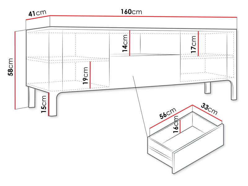 Aggarwal Tv-Bänk 160 cm - Möbler - Vardagsrum - Tv-möbler & mediamöbler - Tv-bänkar