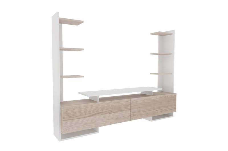 Akdere Tv-bänk 183,6 cm - Mediumfärgat trä/Vit - Möbler - Vardagsrum - Tv-möbler & mediamöbler - Tv-bänkar