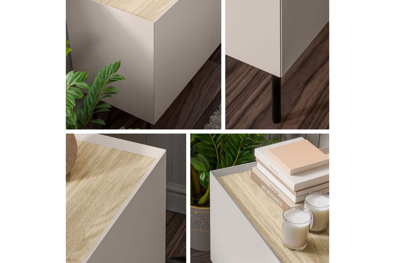 Akie Tv-bänk 150 cm - Beige - Möbler - Vardagsrum - Tv-möbler & mediamöbler - Tv-bänkar