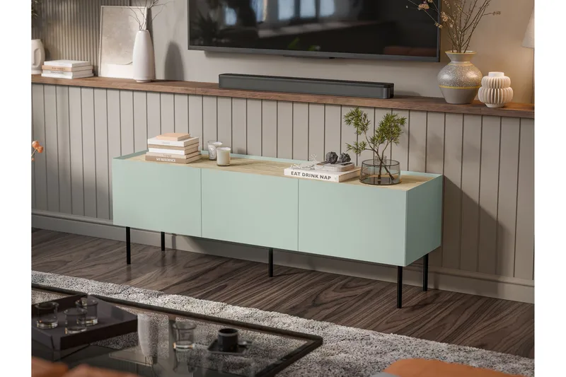 Akie Tv-bänk 150 cm - Grön - Möbler - Vardagsrum - Tv-möbler & mediamöbler - Tv-bänkar