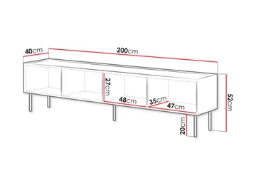 Akie Tv-bänk 200 cm - Beige - Möbler - Vardagsrum - Tv-möbler & mediamöbler - Tv-bänkar