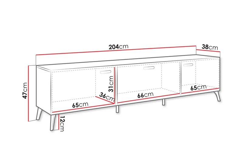 Akihiko Tv-bänk 204 cm - Cashmere - Möbler - Vardagsrum - Tv-möbler & mediamöbler - Tv-bänkar