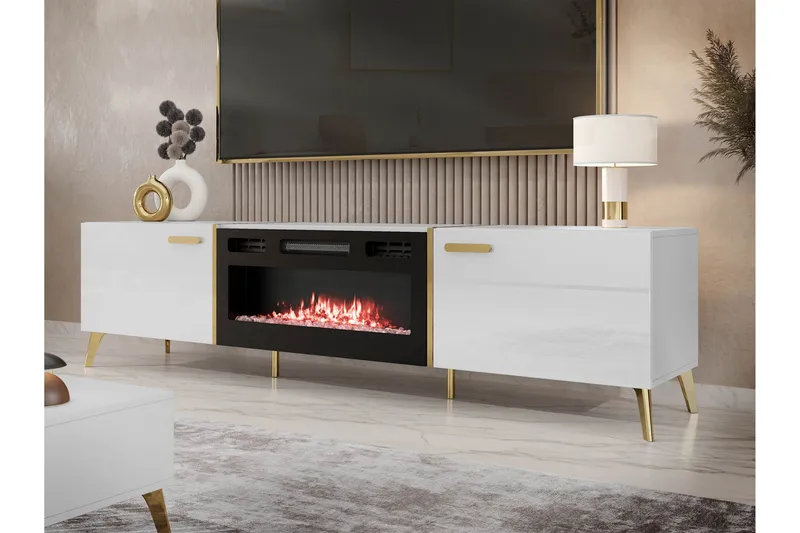 Akihiko Tv-bänk 214 cm - Vit - Möbler - Vardagsrum - Tv-möbler & mediamöbler - Tv-bänkar