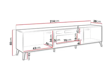 Akihiko Tv-bänk 214 cm - Vit - Möbler - Vardagsrum - Tv-möbler & mediamöbler - Tv-bänkar