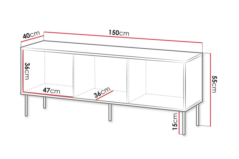 Akiko Tv-bänk 150 cm - Grön - Möbler - Vardagsrum - Tv-möbler & mediamöbler - Tv-bänkar