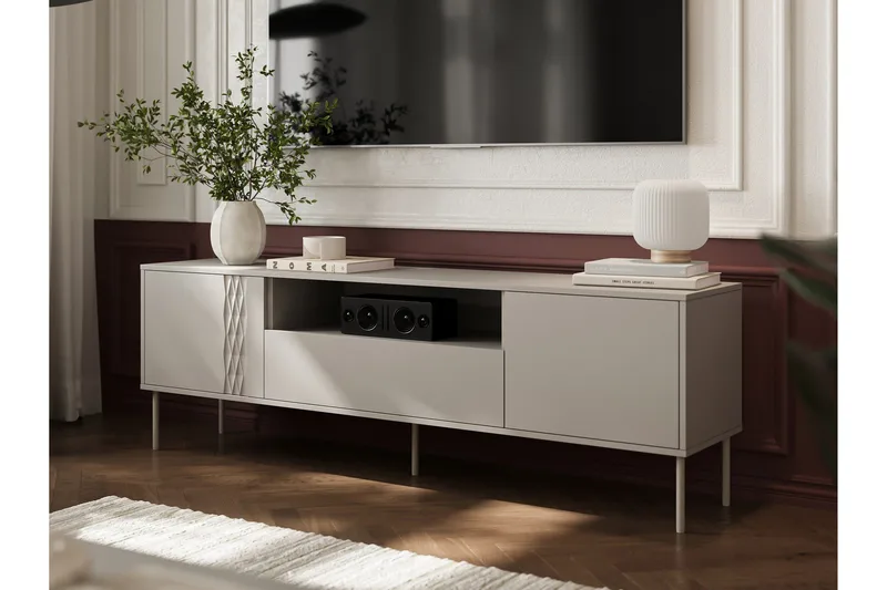 Akiko Tv-bänk 180 cm - Beige - Möbler - Vardagsrum - Tv-möbler & mediamöbler - Tv-bänkar