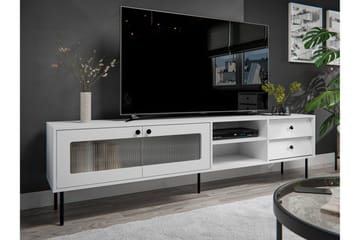 Akilesh Golvstående TV Bänk 200 cm med Förvaring i Målat Trä - Vit - Möbler - Vardagsrum - Tv-möbler & mediamöbler - Tv-bänkar