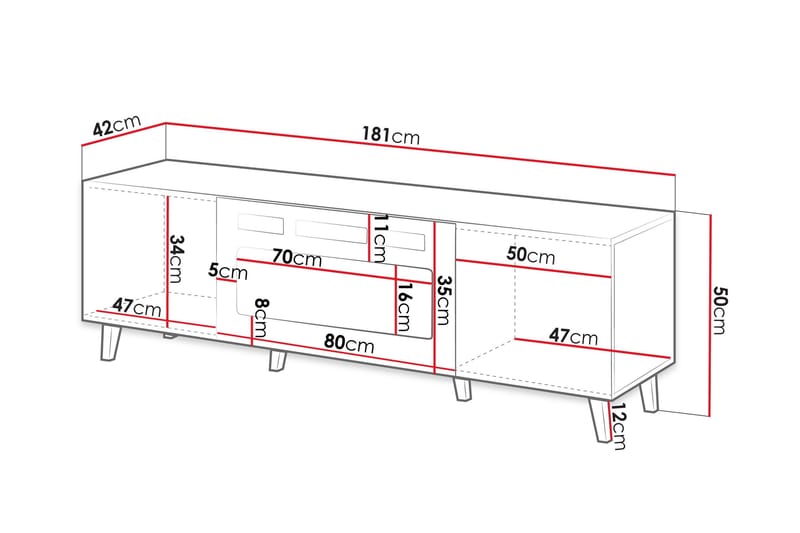 Akimasa Tv-bänk 181 cm - Natur - Möbler - Vardagsrum - Tv-möbler & mediamöbler - Tv-bänkar