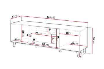 Akimasa Tv-bänk 181 cm - Natur - Möbler - Vardagsrum - Tv-möbler & mediamöbler - Tv-bänkar