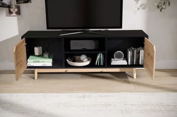 Alaro TV-bänk 150 cm - Svart med ekfärgade fronter/ben - Möbler - Vardagsrum - Tv-möbler & mediamöbler - Tv-bänkar