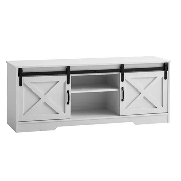 Alino TV-bänk 150 cm - Vit med svarta beslag - Möbler - Vardagsrum - Tv-möbler & mediamöbler - Tv-bänkar