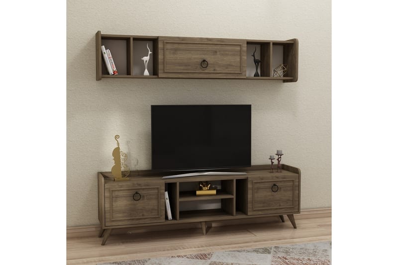 ALYASMIN Tv-möbelset 180x27 cm Brun - Möbler - Vardagsrum - Tv-möbler & mediamöbler - Tv-möbelset