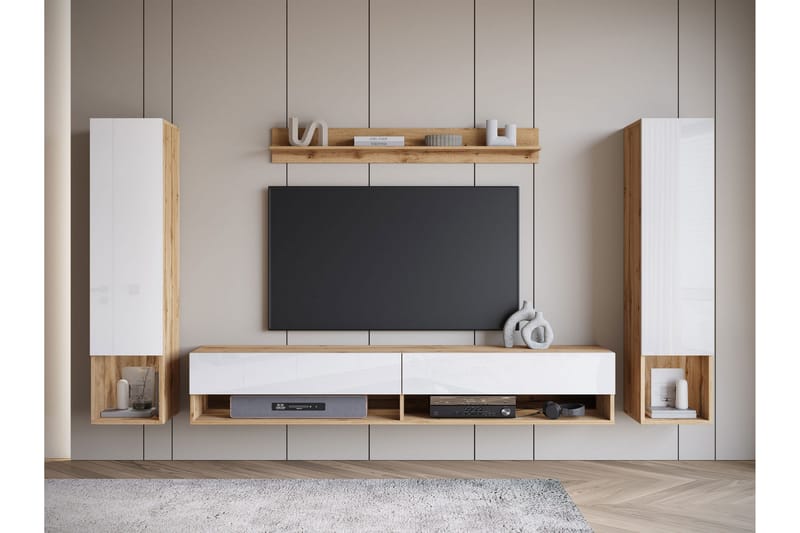 Amadeo Tv-möbelset - Brun/Vit - Möbler - Vardagsrum - Tv-möbler & mediamöbler - Tv-möbelset