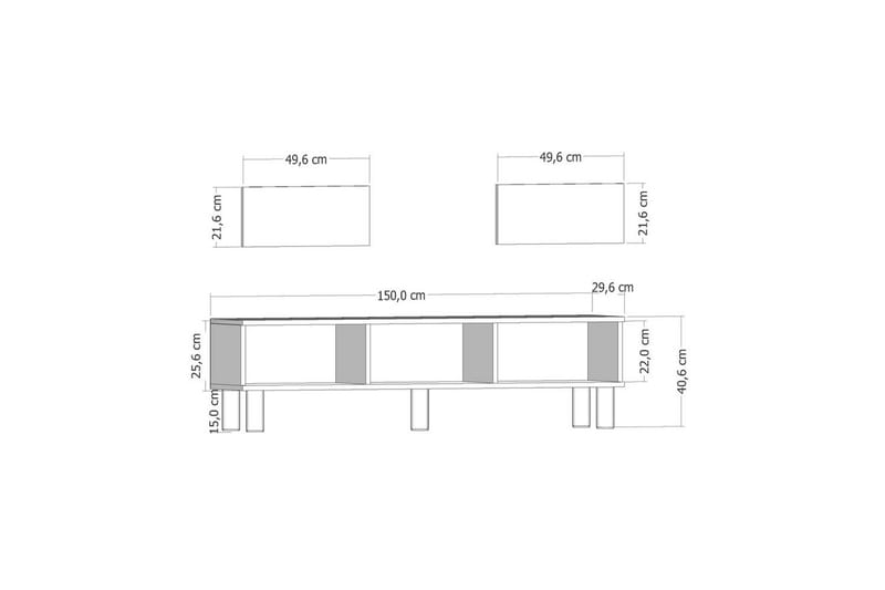 Amarinda Tv-bänk 150 cm - Brun/Vit - Möbler - Vardagsrum - Tv-möbler & mediamöbler - Tv-bänkar