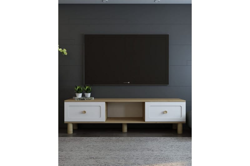 Amarinda Tv-bänk 150 cm - Brun/Vit - Möbler - Vardagsrum - Tv-möbler & mediamöbler - Tv-bänkar