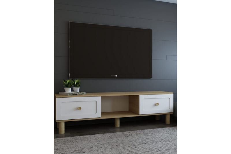 Amarinda Tv-bänk 150 cm - Brun/Vit - Möbler - Vardagsrum - Tv-möbler & mediamöbler - Tv-bänkar
