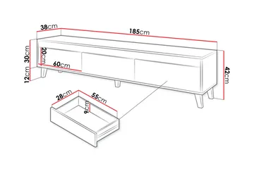 Amshyttan Tv-bänk 185 cm - Brun - Möbler - Vardagsrum - Tv-möbler & mediamöbler - Tv-bänkar