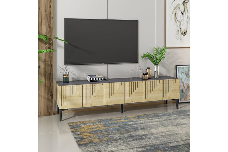 ARTEMIS Tv-bänk 180x37 cm Brun/Svart - Tv-bänkar