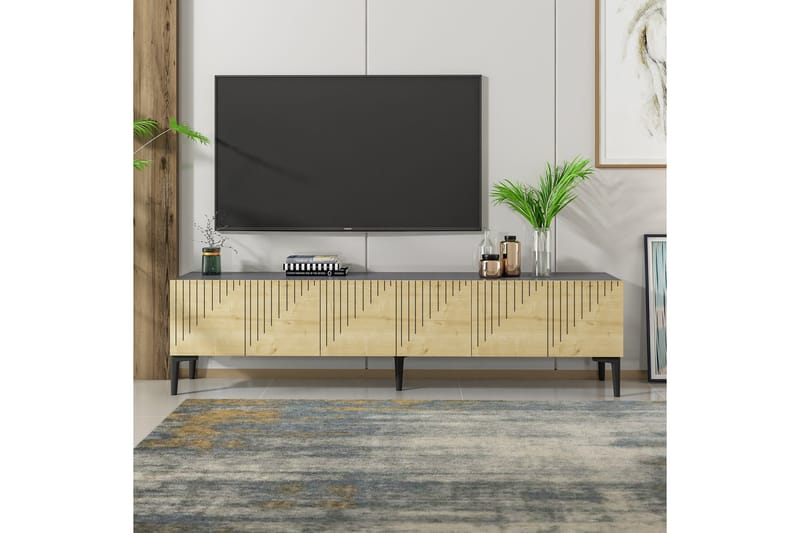 ARTEMIS Tv-bänk 180x37 cm Brun/Svart - Tv-bänkar