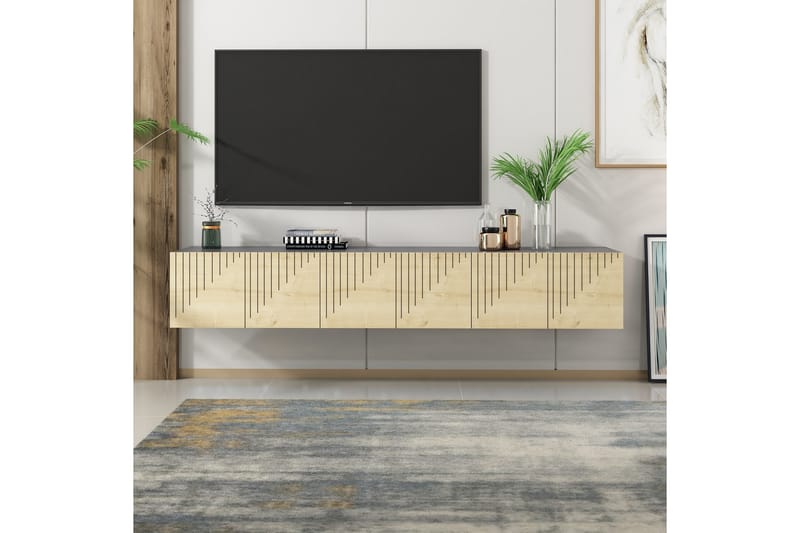 ARTEMIS Tv-bänk 180x37 cm Brun/Svart - Tv-bänkar