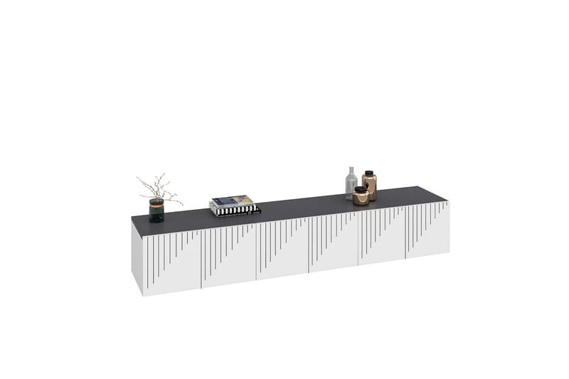 ARTEMIS Tv-bänk 180x37 cm Vit/Svart - Möbler - Vardagsrum - Tv-möbler & mediamöbler - Tv-bänkar