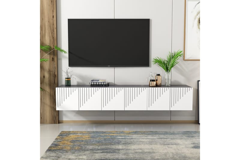 ARTEMIS Tv-bänk 180x37 cm Vit/Svart - Möbler - Vardagsrum - Tv-möbler & mediamöbler - Tv-bänkar