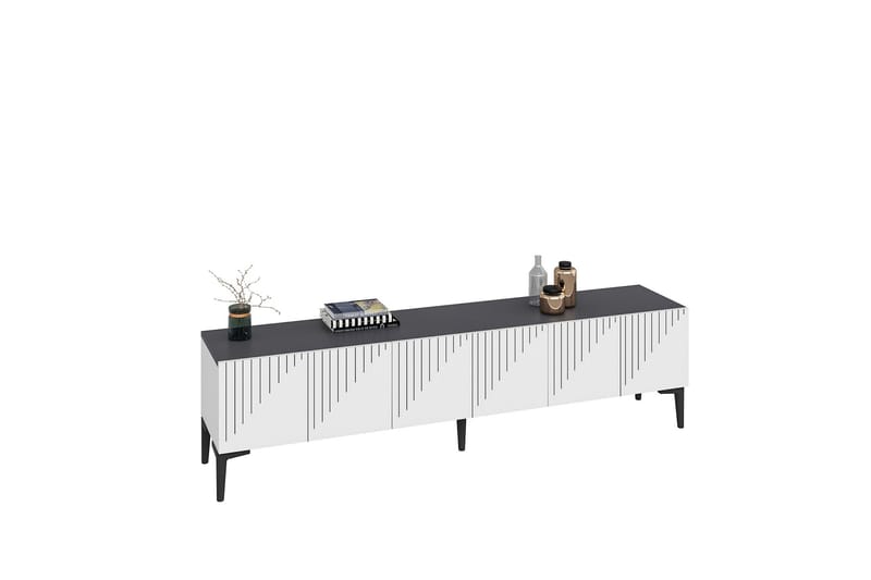 ARTEMIS Tv-bänk 180x37 cm Vit/Svart - Möbler - Vardagsrum - Tv-möbler & mediamöbler - Tv-bänkar