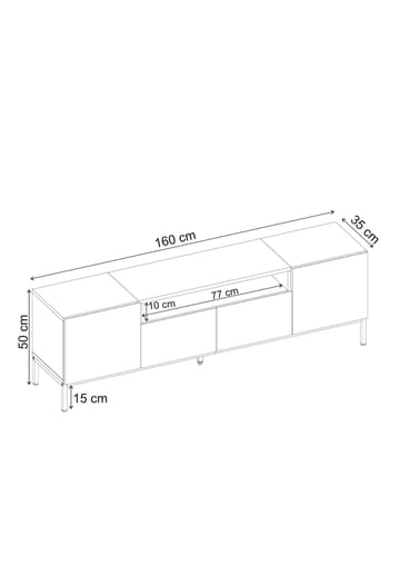 Arvold TV-bänk 160x50x35 cm - Milano Walnut och svart - Möbler - Vardagsrum - Tv-möbler & mediamöbler - Tv-bänkar