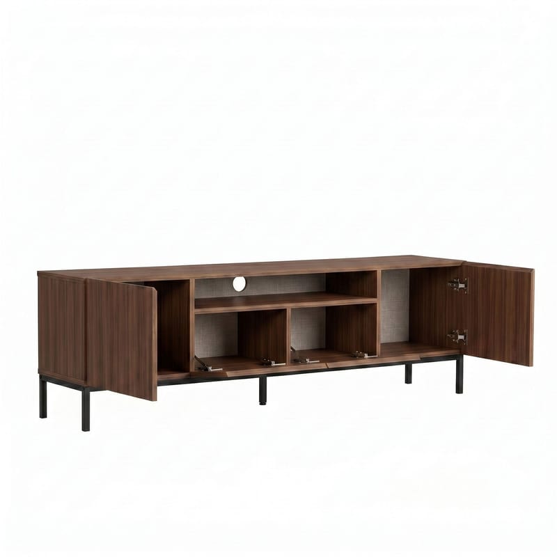 Arvold TV-bänk 160x50x35 cm - Milano Walnut och svart - Möbler - Vardagsrum - Tv-möbler & mediamöbler - Tv-bänkar