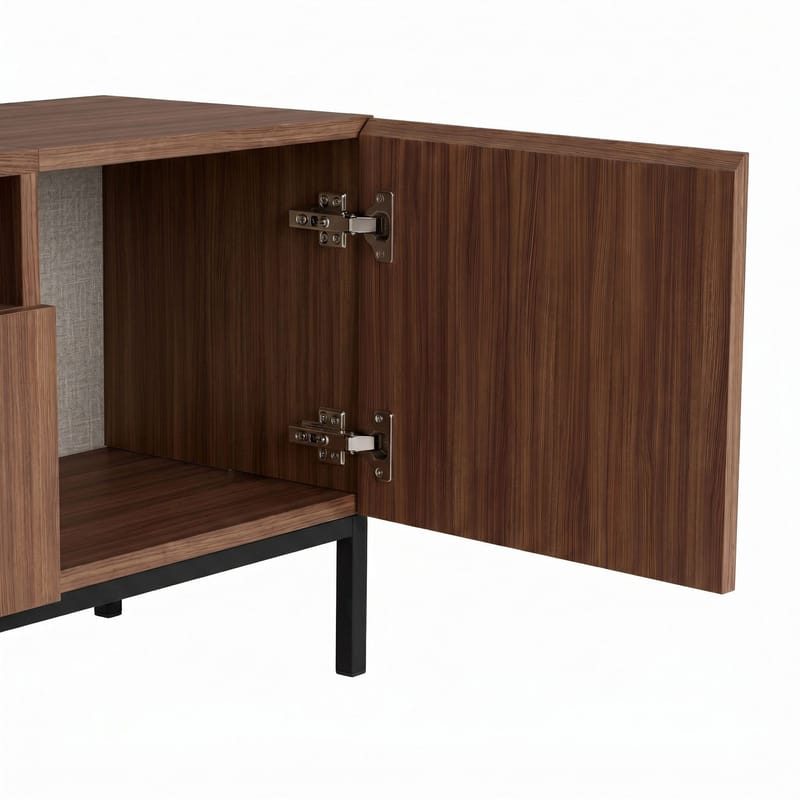 Arvold TV-bänk 160x50x35 cm - Milano Walnut och svart - Möbler - Vardagsrum - Tv-möbler & mediamöbler - Tv-bänkar