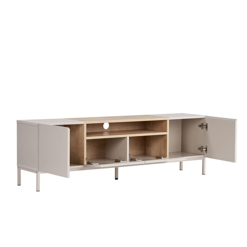 Arvold TV-bänk 160x50x35 cm - Sandstone och Sapphire Oak - Möbler - Vardagsrum - Tv-möbler & mediamöbler - Tv-bänkar