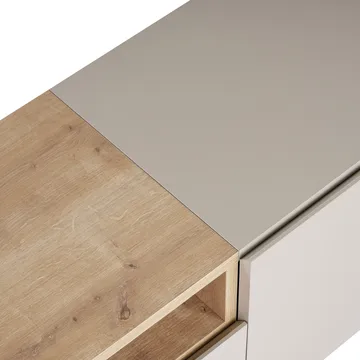 Arvold TV-bänk 160x50x35 cm - Sandstone och Sapphire Oak - Möbler - Vardagsrum - Tv-möbler & mediamöbler - Tv-bänkar