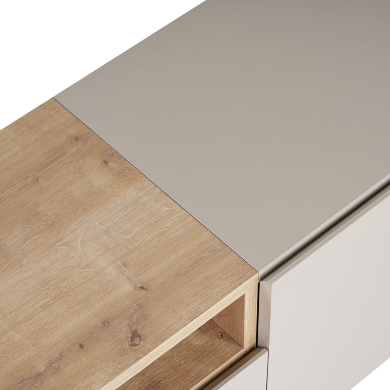 Arvold TV-bänk 160x50x35 cm - Sandstone och Sapphire Oak - Möbler - Vardagsrum - Tv-möbler & mediamöbler - Tv-bänkar